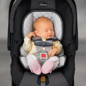 infant car seat with baby