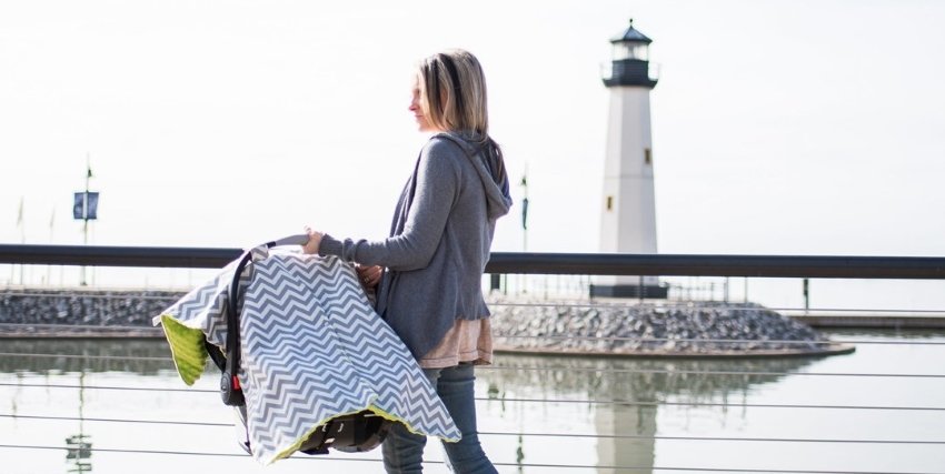 Carseat Canopy and Nursing Cover Up with Peekaboo Opening