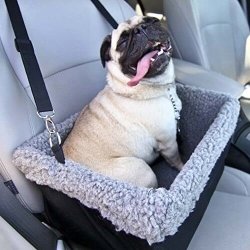 Asiento de coche para perro, asiento elevado suave y cómodo para perros  pequeños, medianos y grandes, asientos desmontables y lavables, correa de