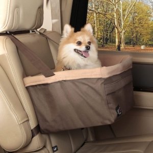 Pet booster seat in the backseat