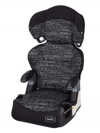 Evenflo Big Kid AMP High Back Booster Car Seat Static Black