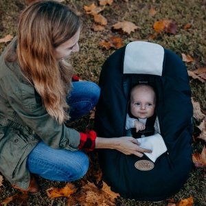 Cozy Cover Infant Car Seat Cover (Black Quilt)